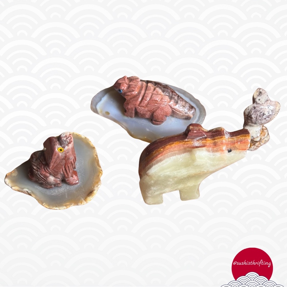 4pc Stone Animal Set - Picture 3 of 16